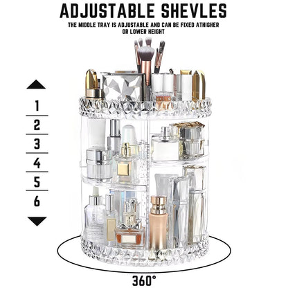 Rotating Crystal Makeup Organizer